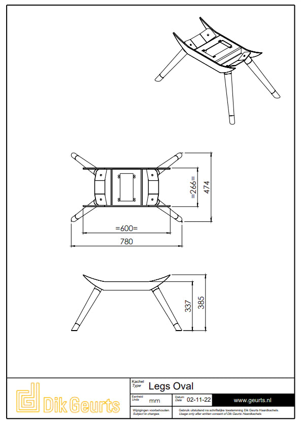 Dik Geurts Oval Legs 7.9KW - COLLECTION ONLY
