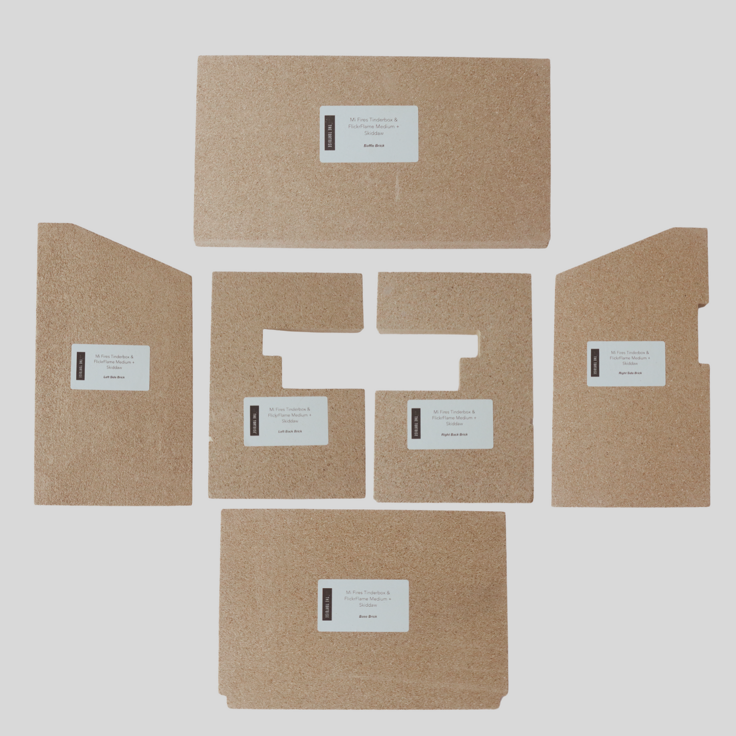 Mi Fires, Tinderbox & FlickrFlame Medium + Skiddaw, Complete Brick Set