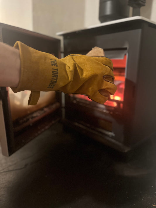 Leather Gauntlet Heat Resistant Gloves